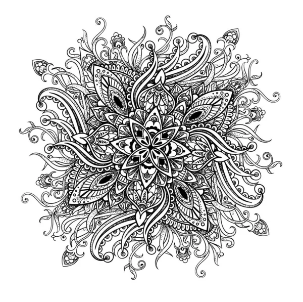 Stilvolle Vektorillustration Des Floralen Mandalas Bild Für Tätowierung Oder Druck — Stockvektor