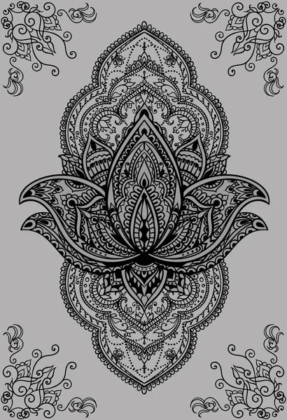 Çiçek mandala şık vektör illüstrasyon. Dövme veya t-shirt üzerine baskı için resim