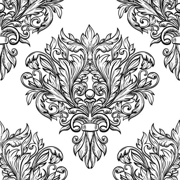 Stylish Vector Illustration Abstract Floral Ornament Drawing Made Tattoo Print — Stock Vector