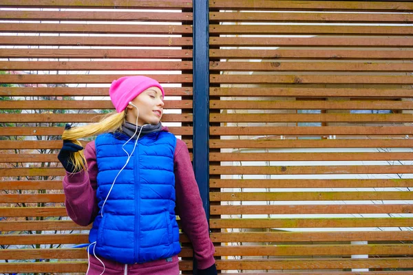 Ejercicios Deportivos Aire Libre Ideas Atuendo Deportivo Mujer Usando Ropa — Foto de Stock