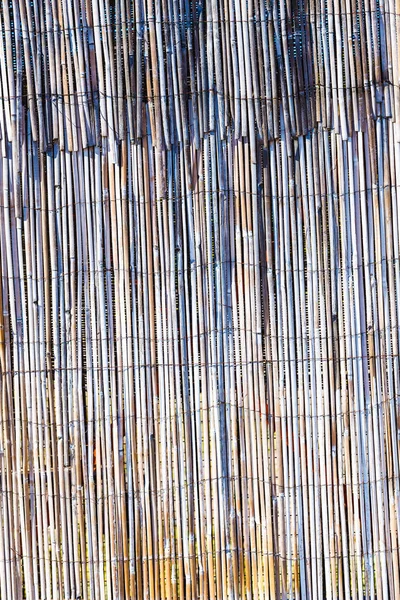 Textúra Háttér Minta Koncepció Barna Bambuszból Készült Kerítés Közelről Részlet — Stock Fotó