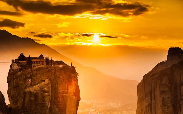 Monastero Della Santissima Trinità Sulla Scogliera Destinazioni Greche Monasteri Meteora — Foto Stock