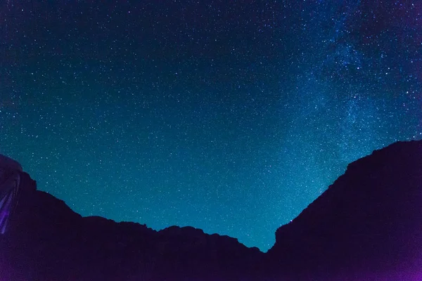 Cielo Azul Oscuro Con Estrellas Muy Visibles Belleza Del Cosmos —  Fotos de Stock