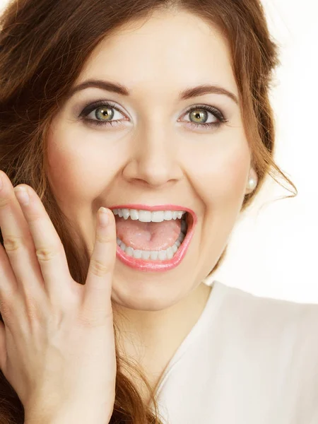 Feminine Beauty Concept Portrait Beautiful Young Woman Brown Hair Female — Stock Photo, Image