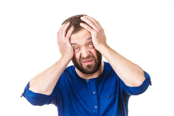 Adult Man Being Worried Something Guy Gesturing Hands Failing Something — Stock Photo, Image