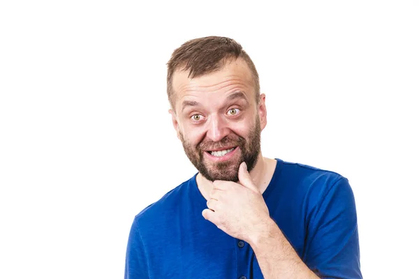 Confused Adult Man Seeking Solution Thinking Something Gesturing Hands — Stock Photo, Image