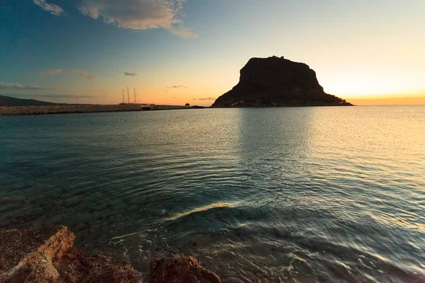 Isla Griega Monemvasia Primera Hora Mañana Grecia Costa Este Del — Foto de Stock