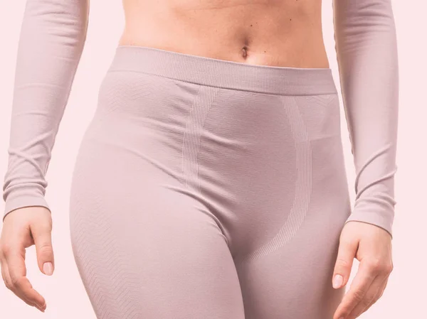 Bekleidung Mode Sport Konzept Passen Weibliche Hüften Thermoaktiver Unterwäsche Schlanke — Stockfoto