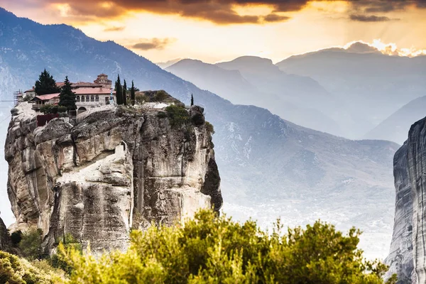 Монастир Святої Трійці Скелі Грецькі Пункти Монастирі Метеора Греція Каламбака — стокове фото