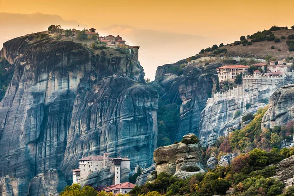 Kloster Auf Einer Klippe Meteora Thessalien Griechenland Griechische Reiseziele — Stockfoto