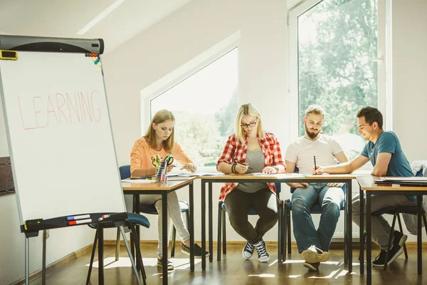 Onderwijs Kennis Wijsheid Leren Nieuwe Dingen Concept Student Meisje Schrijven — Stockfoto