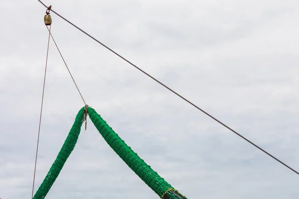 Yachting Muitas Cordas Redes Pesca Barco Vela Conceito Objetos Iate — Fotografia de Stock