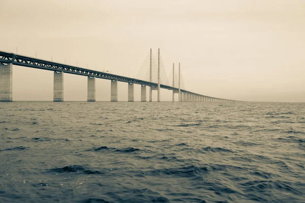 Oresundsbron Oresund Bridge Link Denmark Sweden Europe Baltic Sea View — Stock Photo, Image