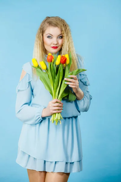 International Women Day Eight March Beautiful Portrait Pretty Woman Blonde — Stock Photo, Image