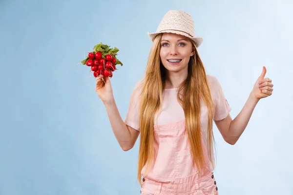 Feliz Joven Adolescente Alegre Lista Para Verano Con Traje Rosa —  Fotos de Stock