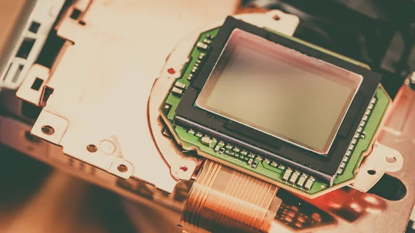 Camera Parts Sensor Matrix Close Fixing Technology Modern Device — Stock Photo, Image
