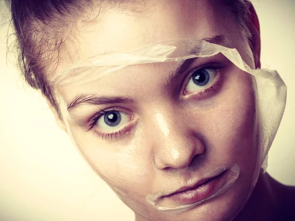 Belleza Cuidado Piel Cosméticos Concepto Salud Cara Mujer Joven Chica —  Fotos de Stock