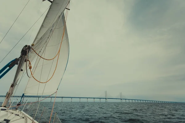 Oresundsbron Danimarka Ile Sveç Avrupa Baltık Denizi Arasındaki Öresund Köprüsü — Stok fotoğraf