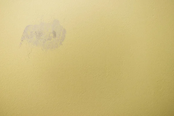 Close Plastered Gypsum Hole Yellow Wall House Renovation Concept — Stock Photo, Image