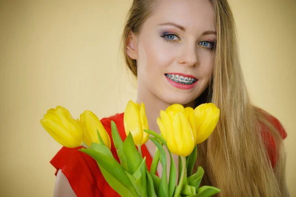 Internationale Vrouwendag Acht Maart Mooi Portret Van Mooie Vrouw Blond — Stockfoto