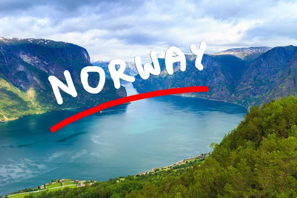 Tatil Turizm Seyahat Stegastein Bakış Açısı Norveç Skandinavya Aurland Fiyort — Stok fotoğraf
