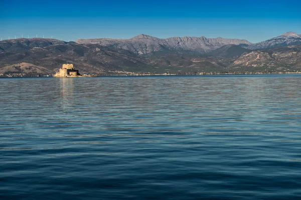 Fortaleza Agua Bourtzi Península Del Peloponeso Nafplio Grecia —  Fotos de Stock