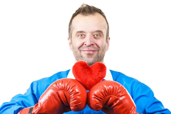 Iemand Die Klaar Voor Liefde Vechten Volwassen Man Met Rode — Stockfoto