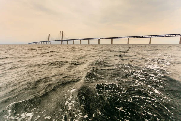 Oresundsbron Puente Oresund Entre Dinamarca Suecia Europa Mar Báltico Vista — Foto de Stock