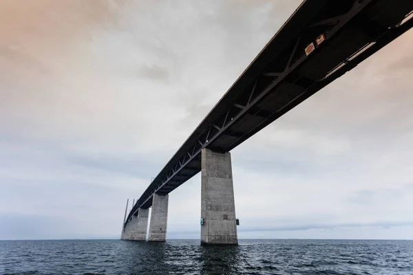 Oresundsbron Puente Oresund Entre Dinamarca Suecia Europa Mar Báltico Vista — Foto de Stock