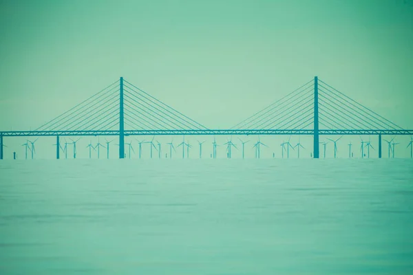 Oresundsbron Danimarka Ile Sveç Avrupa Baltık Denizi Arasındaki Öresund Köprüsü — Stok fotoğraf