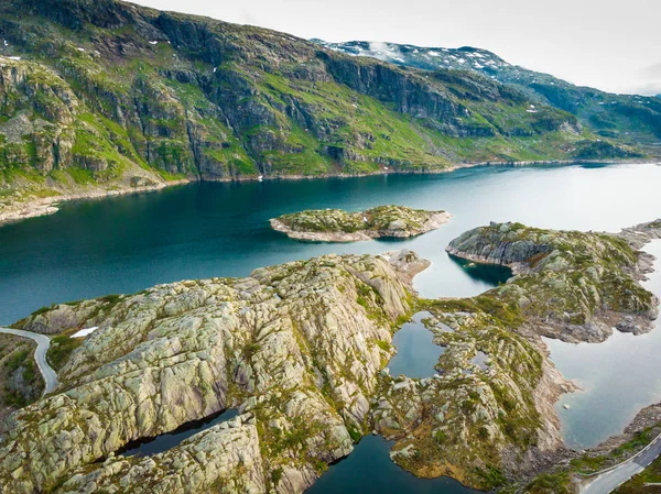 Aerial View Lakes Stone Rocky Mountains Norway Landscape Norwegian National — Stock Photo, Image