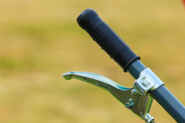 Maquinaria Conceito Detalhes Veículo Fecho Detalhado Volante Bicicleta Com Freio — Fotografia de Stock