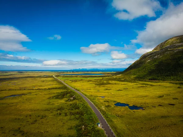 Krajobraz Wyspy Gimsoya Gminie Vagan Okręg Nordland Archipelag Lofoten Norwegia — Zdjęcie stockowe