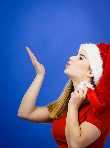 Xmas Seasonal Clothing Winter Christmas Concept Happy Young Woman Wearing — Stock Photo, Image