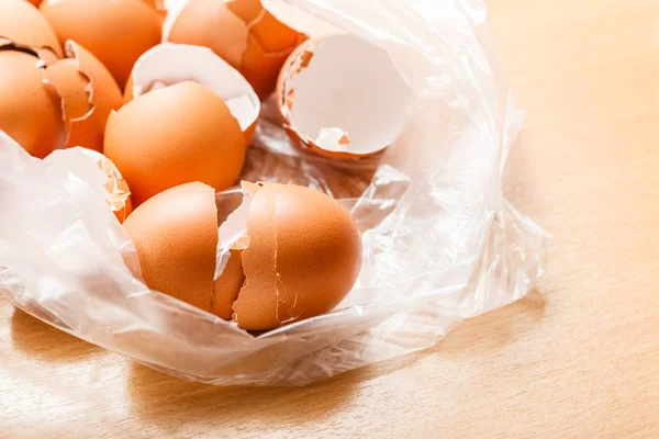 Kitchen Food Products Details Concept Many Empty Cracked Eggshells Left — Stock Photo, Image