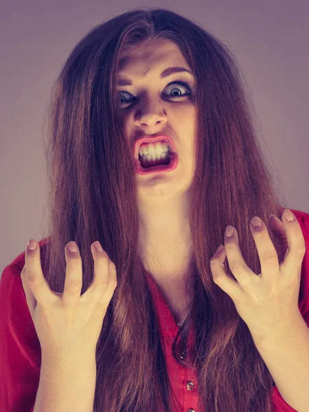 Angry Pretty Attractive Woman Being Pissed Very Frustrated Lady Having — Stock Photo, Image