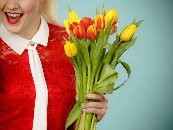 Internationale Vrouwendag Acht Maart Mooi Portret Van Mooie Vrouw Blond — Stockfoto