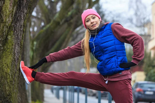 Exercícios Desportivos Livre Ideias Roupa Desportiva Mulher Vestindo Treino Sportswear — Fotografia de Stock