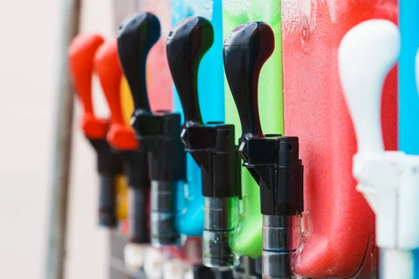 Close Slush Machine Slushy Ice Made Colorful Drink Refreshing Summer — Stock Photo, Image