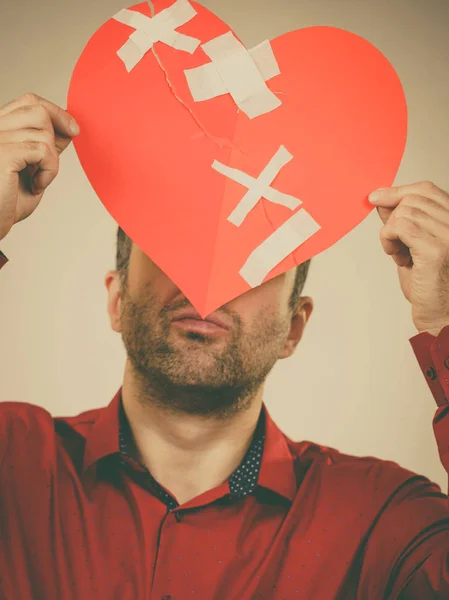 Brutte Relazioni Rottura Tristezza Emozioni Concetto Uomo Adulto Che Tiene — Foto Stock