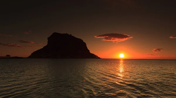 Île Grecque Monemvasia Petit Matin Grèce Côte Est Péloponnèse Lakonie — Photo