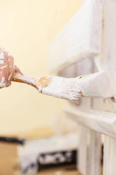 Inredning Färgförändring Diy Koncept Renovering Hängare Trä — Stockfoto