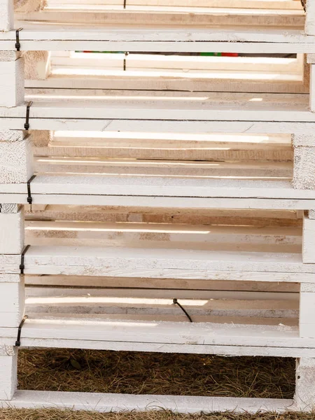 Dostawy Produkcja Tkaniny Drewniany Koncepcja Szczegółowe Zbliżenie Euro Palety Wykonane — Zdjęcie stockowe