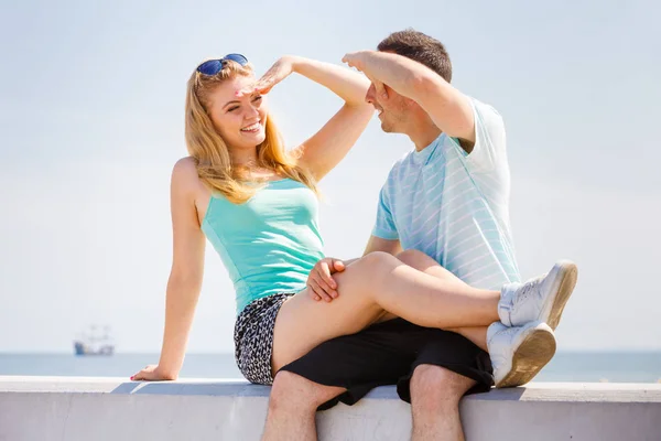 Objetivos Relacionamento Relaxamento Livre Amor Conceito Amizade Homem Mulher Sentados — Fotografia de Stock