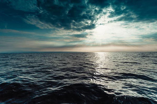 Вечером Море Небо Спокойная Сцена Естественный Состав Природы Пейзаж Вид — стоковое фото
