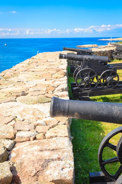 Fort Christiansoe Námořní Pevnost Kanóny Poblíž Ostrova Bornholm Baltském Moři — Stock fotografie
