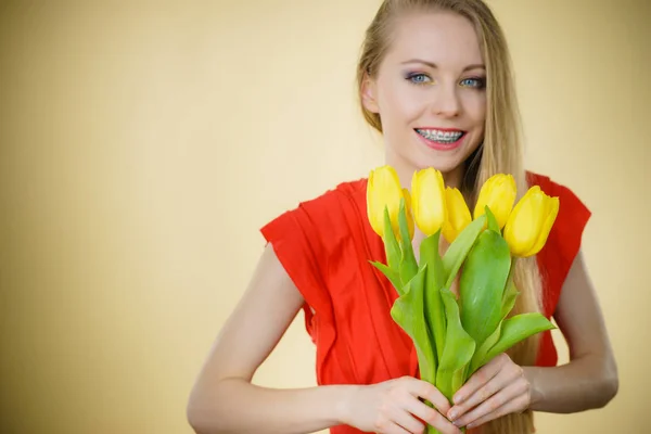 Internationale Vrouwendag Acht Maart Mooi Portret Van Mooie Vrouw Blond — Stockfoto