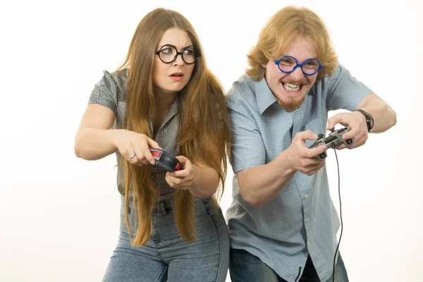 Gaming couple playing games — Stock Photo, Image