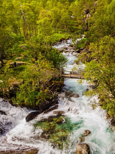 River in mountains. Norwegian route Aurlandsfjellet — Stock Photo, Image