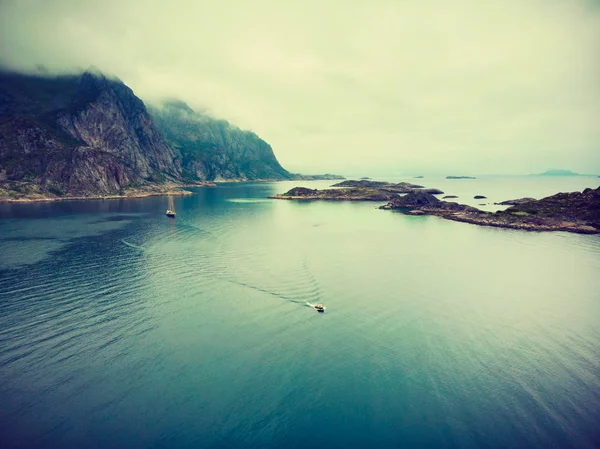 Vista aérea. Islas Lofoten paisaje, Noruega —  Fotos de Stock